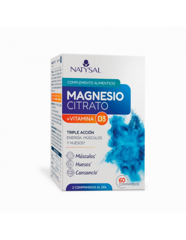 Magnesio Citrato + D3 Natysal 60 Comp. | Salud Ósea y Vitalidad