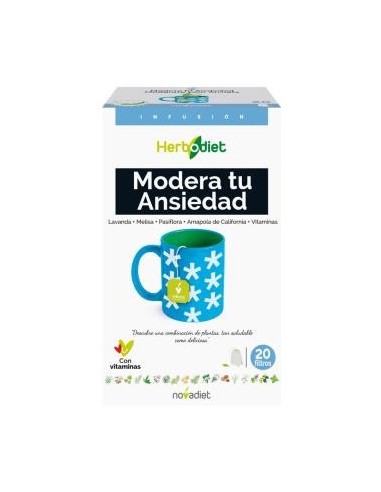 Pack 3x2 Herbodiet Modera Tu Ansiedad 20 Bolsitas Novadiet