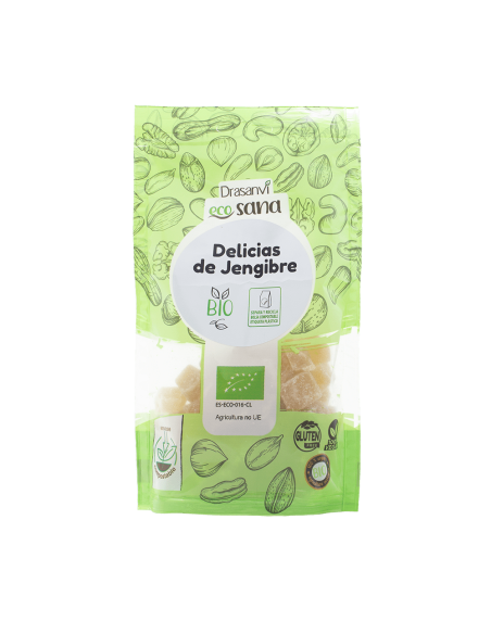 Jengibre en Dados con Azúcar de Caña Bio 100g Ecosana