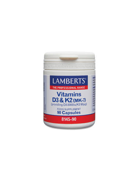 Pack 2 Uds. Vitamina D3 (2000 UI) + K2 (como MK-7) (90 µg) de Lamberts