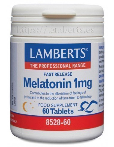 Pack 2 Melatonina 1 mg Lamberts 60 Tabs Liberación Rápida