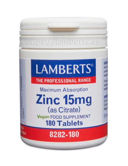 Pack 2 Uds. Zinc 15 mg (Como citrato) de Lamberts
