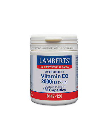 Pack 2 Vitamina D3 2000 UI Lamberts 120 Cápsulas