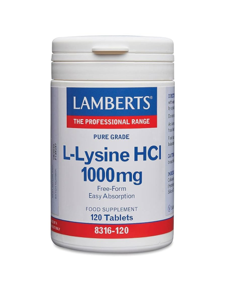 Pack 2 L-Lisina HCl 1000 mg 120 Tabs Lamberts Oferta
