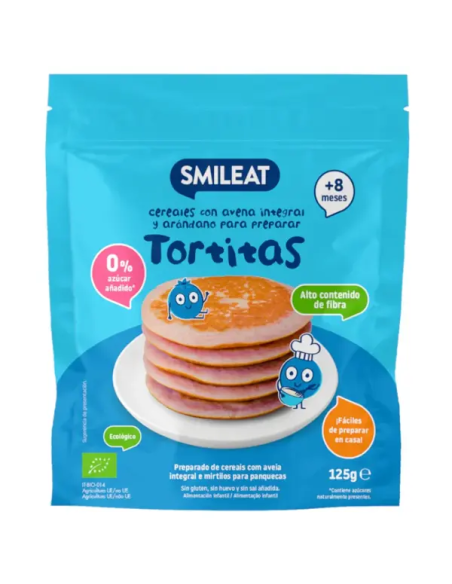 Mix Tortitas Avena Integral y Arándanos Bio Smileat 125g