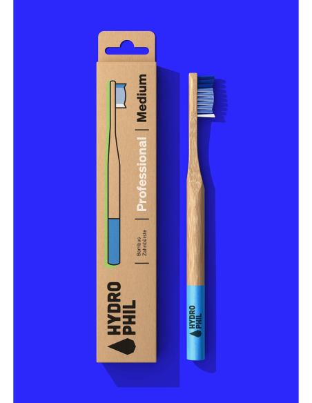 Cepillo de dientes bambú Hydrophil medium natural Atlántico