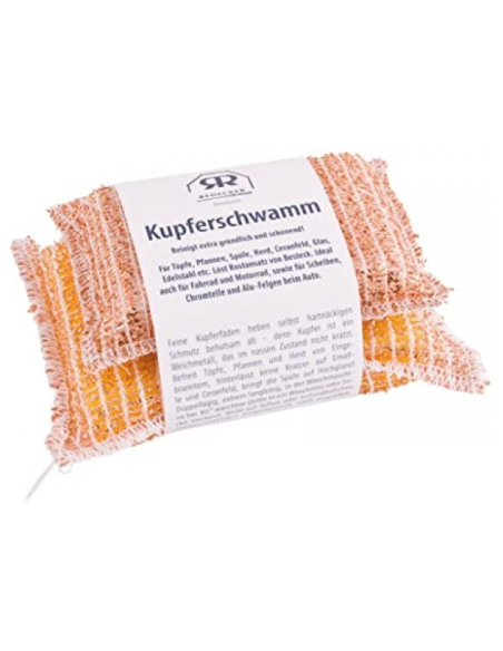 Esponja estropajo cobre 2 unidades 7x11 y 10x14 cm Redecker