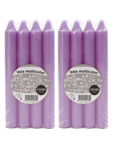 Velas Violetas de Estearina Eco Blue  Pack 12 unidades