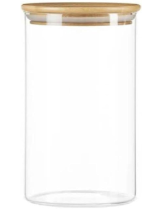 Bote de cristal 0.8L con tapa de madera Ah! Table