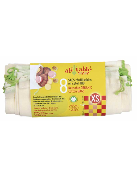 Bolsas de algodón ecológico GOTS para productos a granel XS