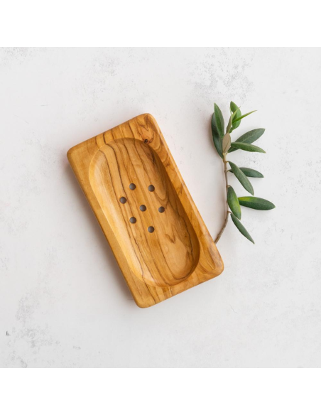 Jabonera de madera de olivo 12.5x8.5 cm PENC Anaé