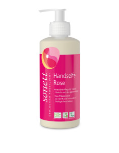 Jabón de manos rosa Sonett 300ml con dispensador ecológico