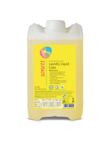 Detergente Líquido Sonett 5L para Ropa de Color Ecológico
