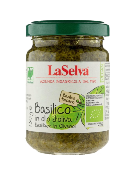 Albahaca en aceite de oliva Basilico sottolio 130g Laselva