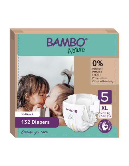 Pañales Bambo Nature Talla 5, 22 unidades para 12-18 kg