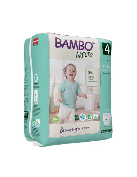 Pañal Pants Bambo Nature Talla 4, 7-14 kg, 20 unidades