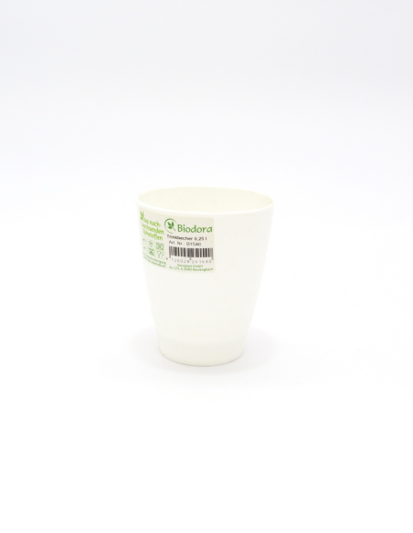 Vaso Bioplástico Blanco 0,25L Biodora Ecológico y Resistente
