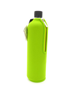 Botella de vidrio 700ml con funda neopreno verde Biodora
