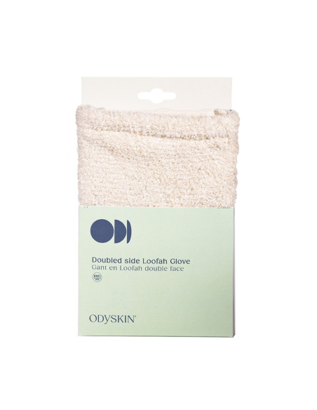 Guante Exfoliante Combi Lufa y Algodón Odyskin  Piel Suave