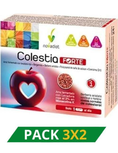 Pack 3x2 Colestia Forte 60 Capsulas Envase de 60 cápsulas vegetales. de Novadiet