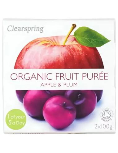 Pack 12 Compotas Bio Manzana y Ciruela 2x100g Clearspring