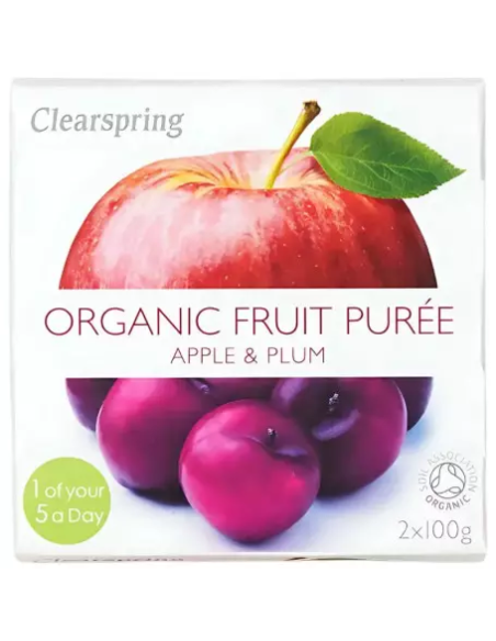 Pack 12 Compotas Bio Manzana y Ciruela 2x100g Clearspring