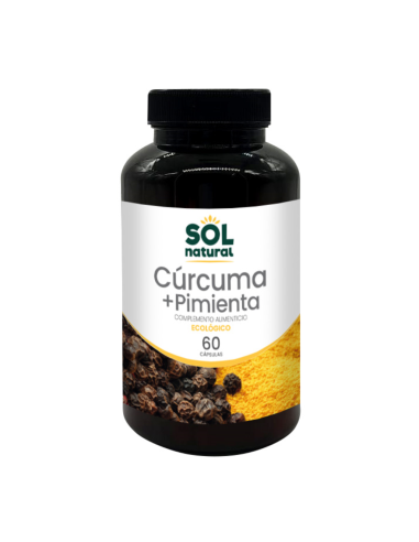 Pack 6 Uds. Cúrcuma+Pimienta Negra 60 Cápsulas Bio 34,5 g  de Solnatural