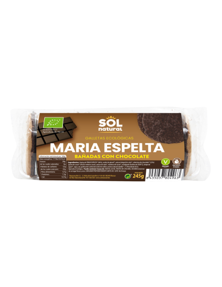 Pack 12 Uds. Marías Espelta Bañadas Con Chocolate Bio 245 g  de Solnatural
