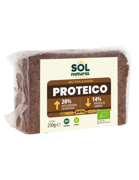 Pack 9 Uds. Pan Alemán Proteico Keto Bio 250 g  de Solnatural