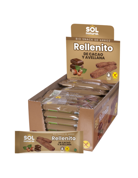 Pack 24 Uds. Rellenito De Choco Y Avellanas S/Gluten Bio 24 x 25g  de Solnatural