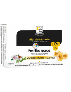 Pastillas Para La Garganta Con Miel De Manuka  Aa15+  Complemento Alimentacio - Nuevo 72G de Comptoirs & Compagnies
