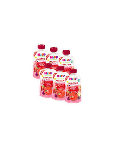 Pack 6 Smoothies Bio Fresa, Manzana y Plátano Hipp 120g