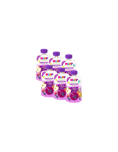 Pack 6 Smoothies Bio Arándanos, Manzana y Pera Hipp 120g