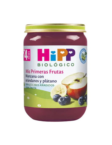 Pack 6 Tarritos Bio Hipp Manzana, Arándano y Plátano 190g