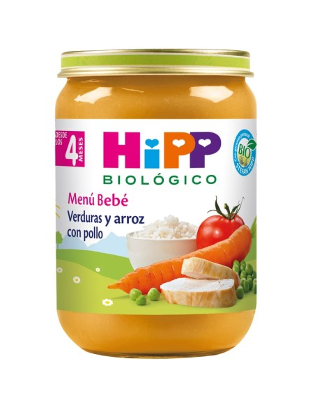 Pack 6 Tarritos Bio Hipp Verduras y Arroz con Pollo 190 g