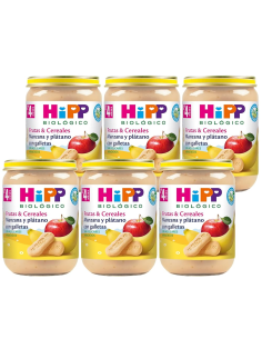 Pack 6 Uds. Tarrito De Manzana Y Plátano Con Galletas Bio 190 g  de Hipp