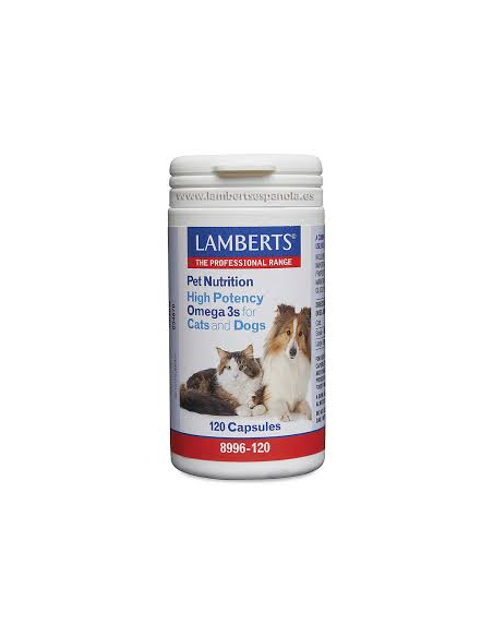 Omega 3 Alta Potencia Lamberts para Perros y Gatos - 120 Tabs
