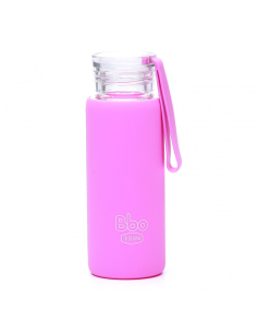 Botella Bbo4 Mini-Fusia  Borosilicato Silicona 330 Ml de Irisana