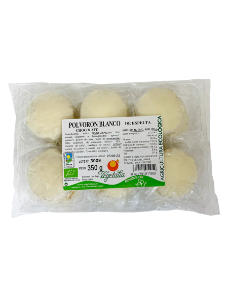 Polvorones Bio de Espelta con Chocolate Blanco 350g Vegetalia