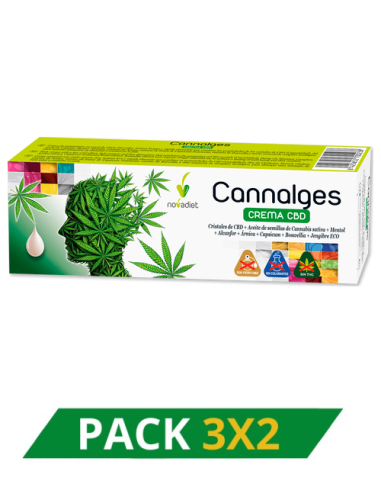 Pack 3x2 Cannalges Crema Cbd de Novadiet