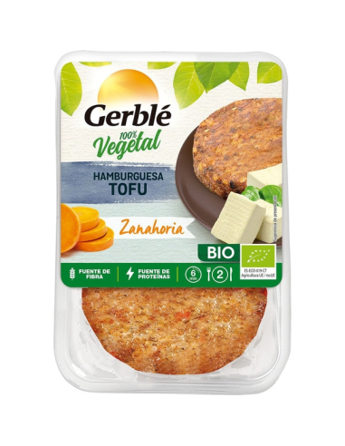Hamburguesa de tofu y zanahoria 2 unidades saludables y veganas