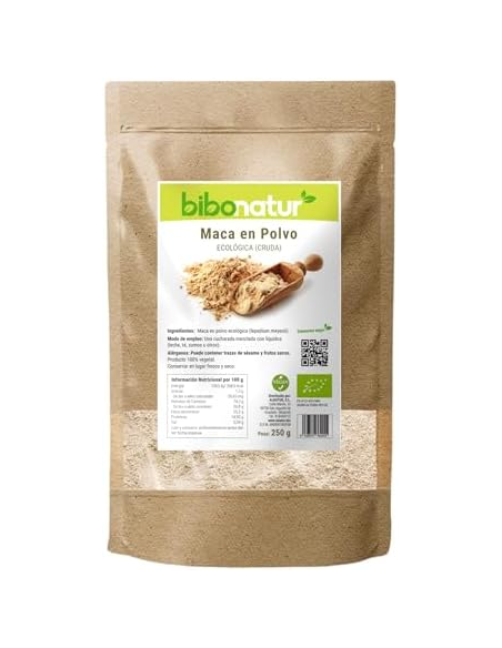 Maca en Polvo Ecológica 250g Lepidium Meyenii Bibonatur