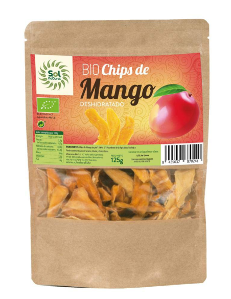Chips de Mango Bio 125g Bibonatur  Snack Natural Saludable