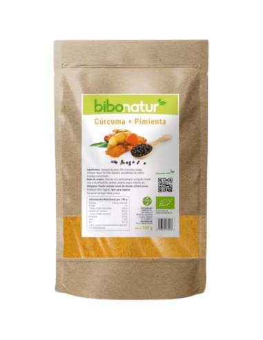 Cúrcuma y Pimienta Negra Bio 150g  Salud Natural Bibonatur