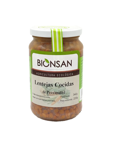 Lentejas Pardinas Cocidas 220 Gramos Eco Bionsan