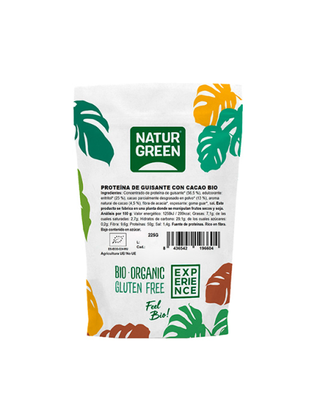 Proteína de Guisante con Cacao Bio Naturgreen 225g Saludable