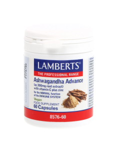 Ashwagandha 300 mg (Con Vitamina C y Zinc) 60 Caps. de Lamberts