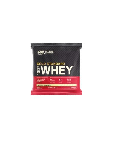On 100% Whey Gold Stand 24X30G Vanilla Ice Cream de Optimum Nutrition