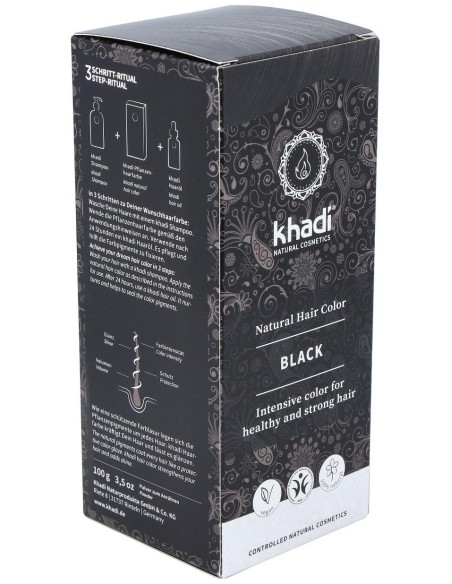 Tinte Herbal Color Negro 100 Gramos Khadi