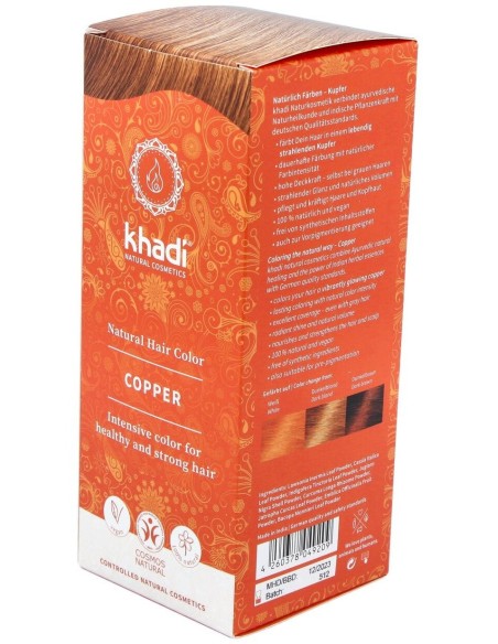 Tinte Herbal Color Cobre 100 Gramos Khadi
